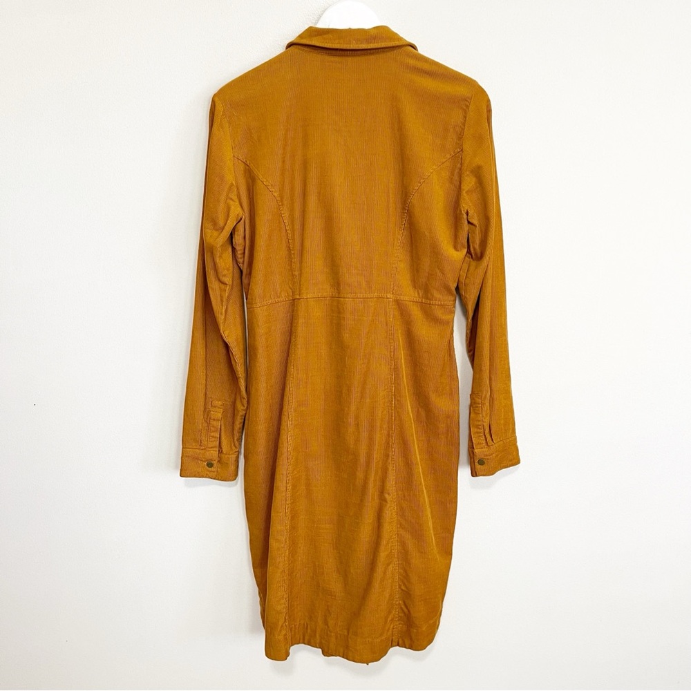 Anthropologie Mustard Yellow Tie-Front Dress - Picture 6 of 8